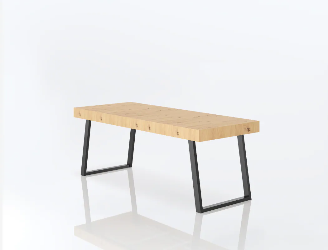Eettafel DT3, stabiele trapeziumstructuur