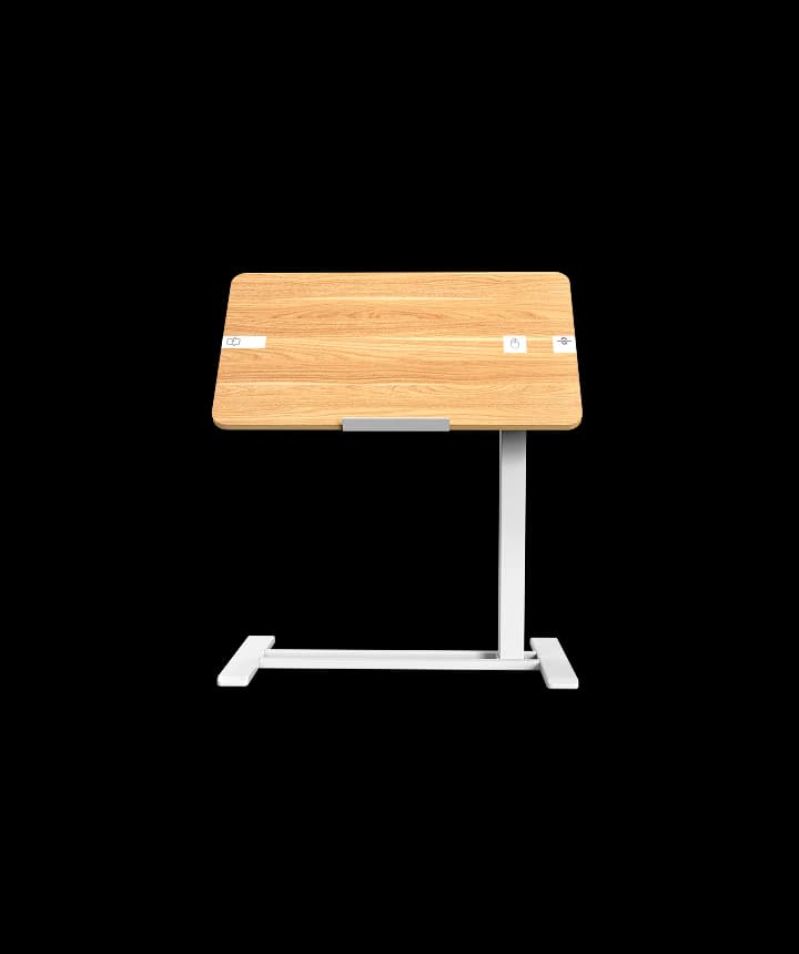 In hoogte verstelbare bijzettafel H3&H3PRO, met bekerhouder
