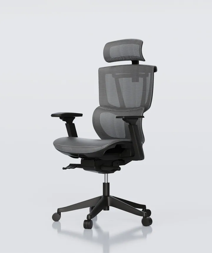 Eersteklas ergonomische bureaustoel C7, Gaas zitting, optie voetensteun