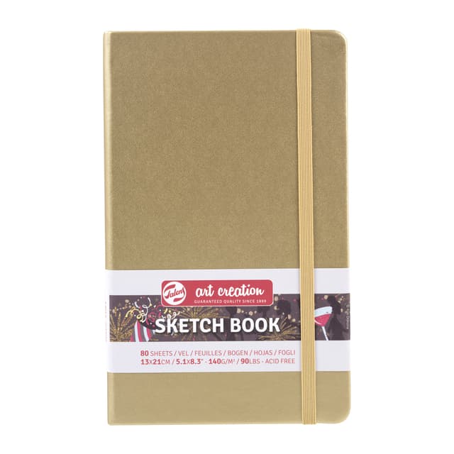 Schetsboek Talens Art Creation 80 witte vellen 140gr 130x210mm witgoud