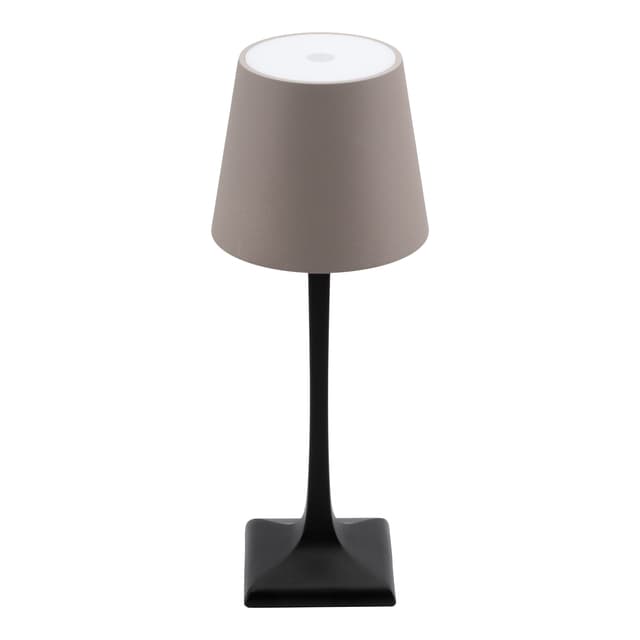 Tafellamp Securit Milano LED oplaadbaar dimbaar taupe-zwart