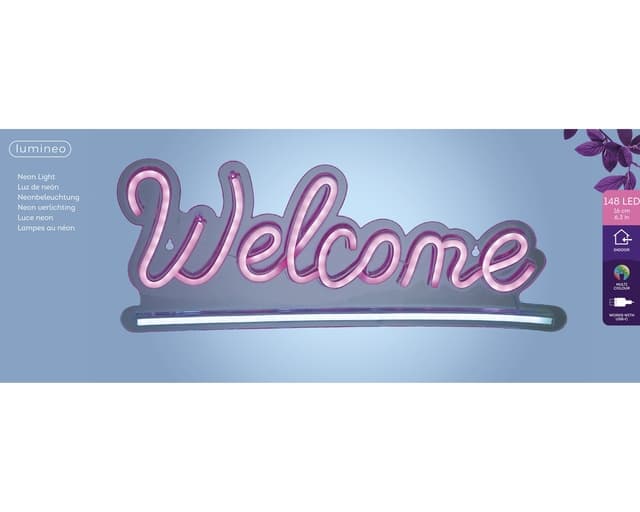Ledbord Lumineo indoor USB neon Welcome