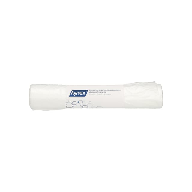 Afvalzak Hynex 45x50cm HDPE recycled T15 20L transparant rol à 50 stuks