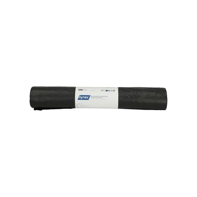 Afvalzak Hynex 60x80cm HDPE recycled T25 60L zwart rol à 25 stuks