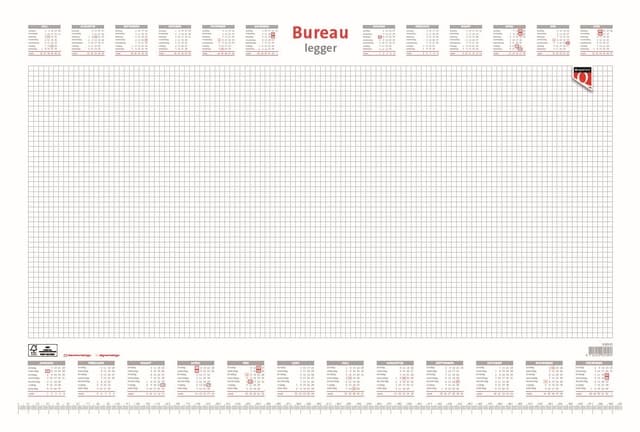 Bureau-onderlegblok 2027 Quantore ruit 56,5X36cm wit