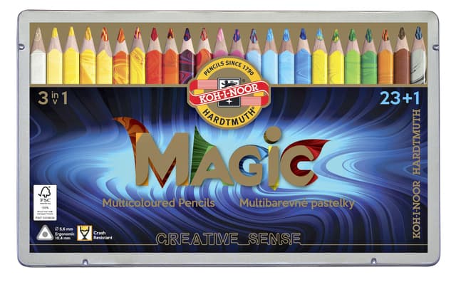 Kleurpotloden Koh-i-Noor Jumbo Magic doos 24 kleuren