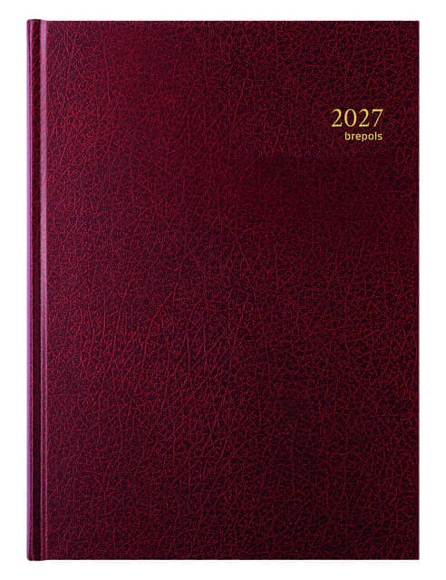 Agenda 2027 Brepols Bremax Santex A4 1dag/1pagina 4 kolommen bordeaux