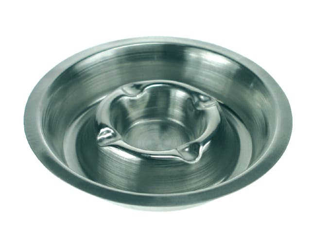 Asbak metaal verchroomd 170mm RVS stapelbaar