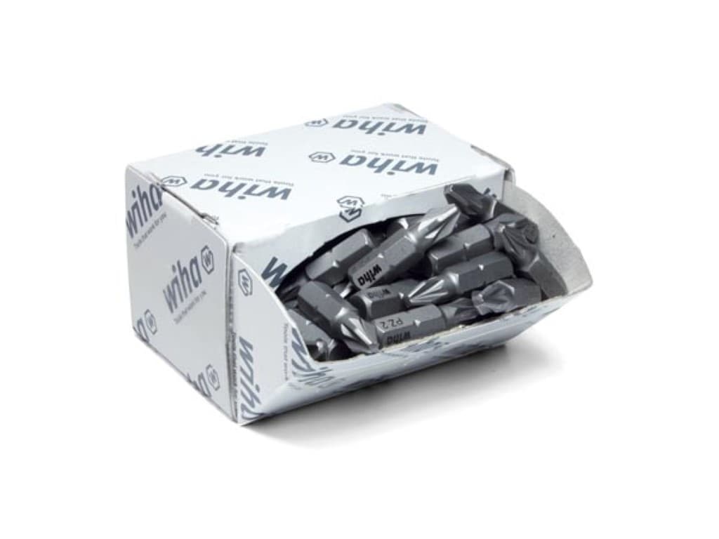 Wiha Bitset Standard 25 mm Pozidriv (PZ2) 50-delig 1/4" in grootverpakking (08057)