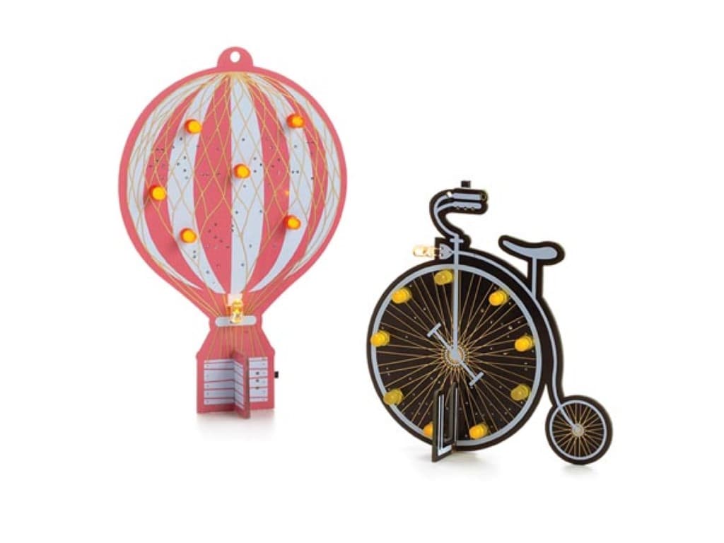 Set met 2 Soldeerkits - Retro Luchtballon & Retro Fiets